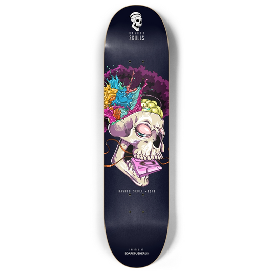 8.00in Hashed Skull #0219 Skateboard Deck