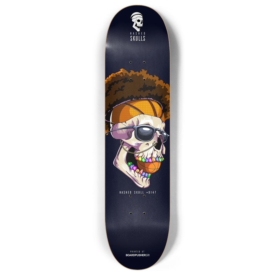 8.00in Hashed Skull #0147 Skateboard Deck