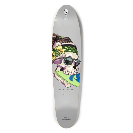 Classic Longboard Hashed Skull #0238 Skateboard Deck