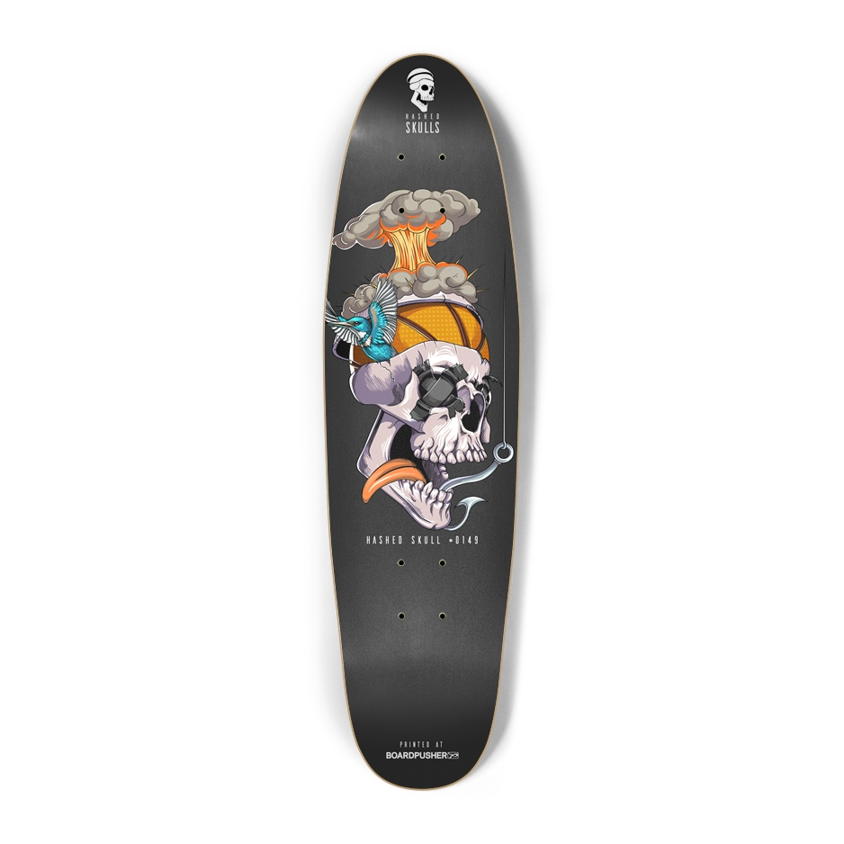 Classic Cruiser Hashed Skull #0149 Skateboard Deck