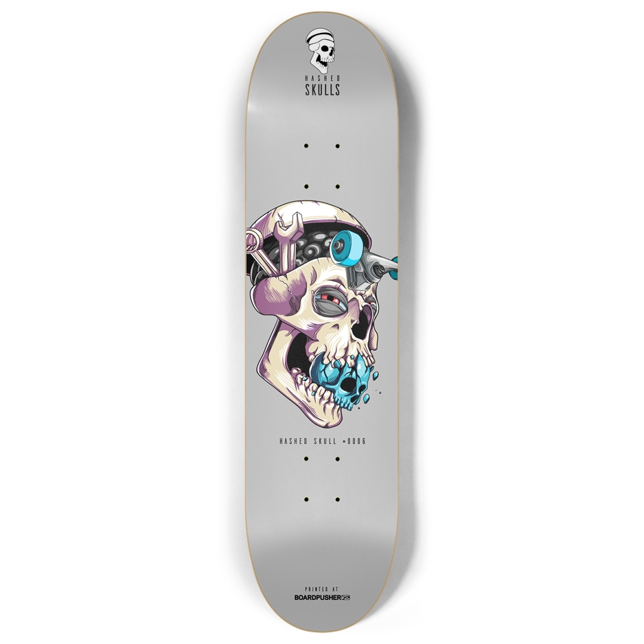 8.00in Hashed Skull #0006 Skateboard Deck