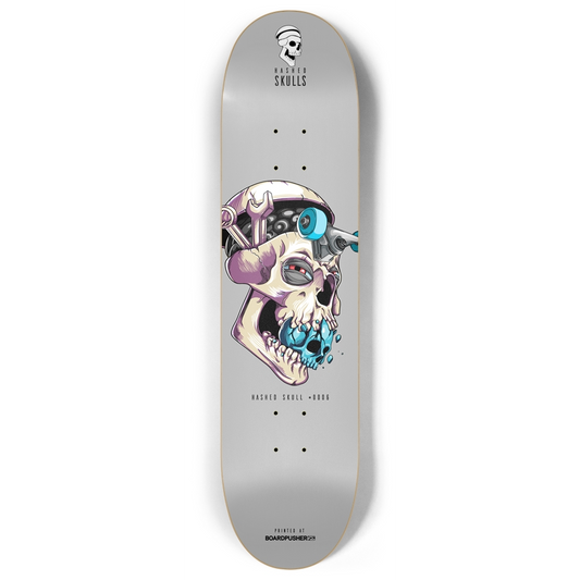 8.00in Hashed Skull #0006 Skateboard Deck