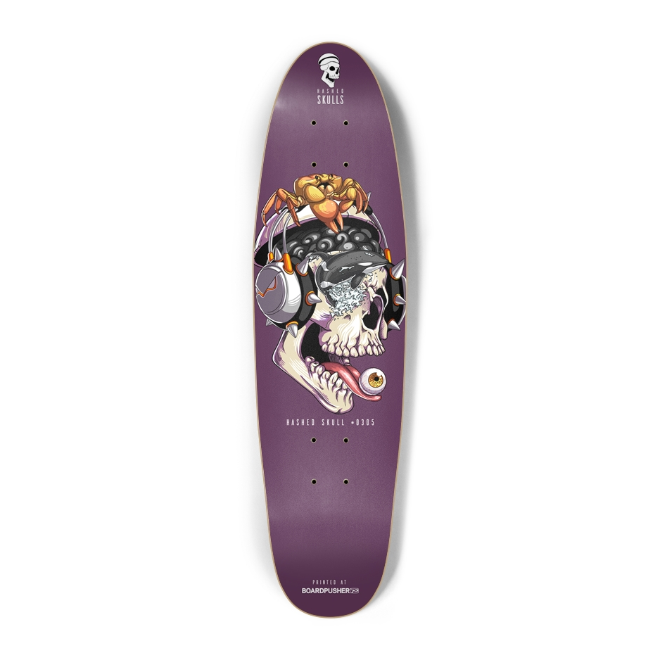 Classic Cruiser Hashed Skull #0305 Skateboard Deck