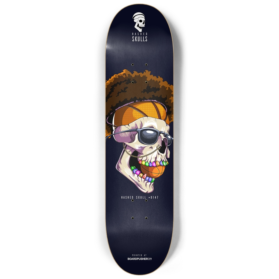 8.25in Hashed Skull #0147 Skateboard Deck