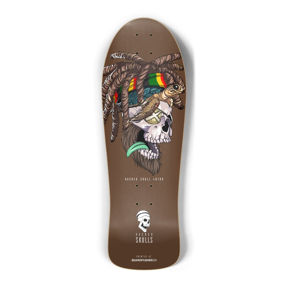 Old School Hashed Skull #0189 Skateboard Deck