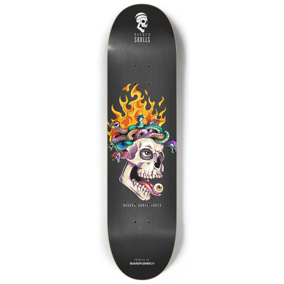 8.25In Hashed Skull #0573 Skateboard Deck