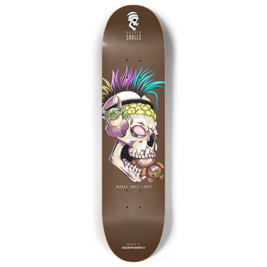 8.00in Hashed Skull #0067 Skateboard Deck