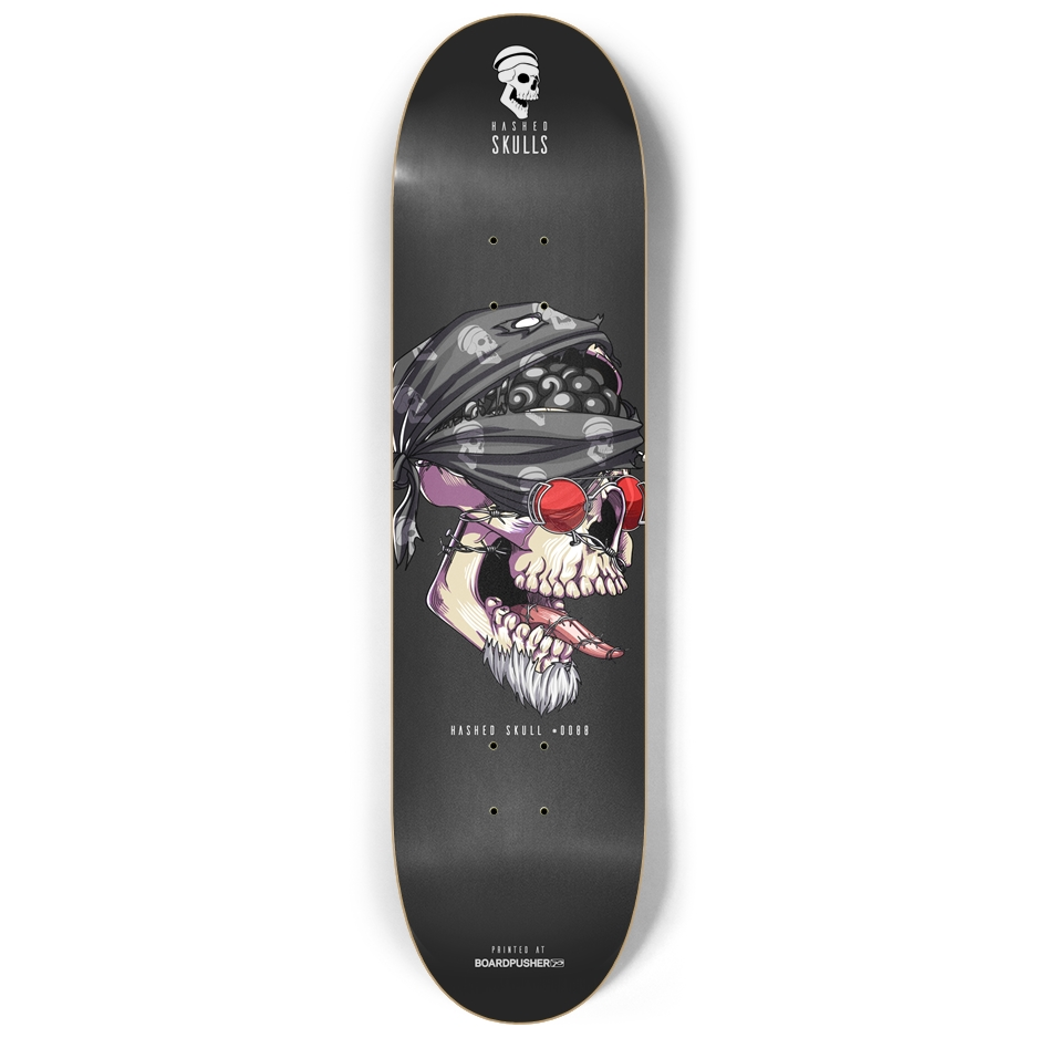 8.25in Hashed Skull #0088 Skateboard Deck