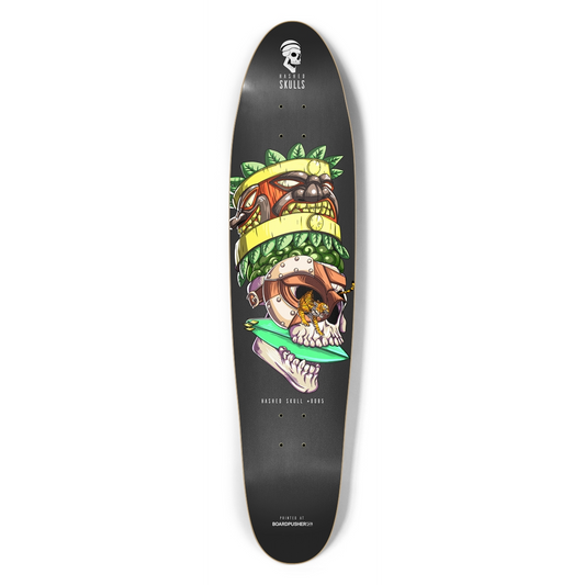 Classic Longboard Hashed Skull #0085 Skateboard Deck