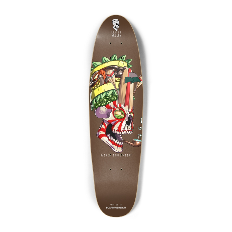 Classic Cruiser Hashed Skull #0032 Skateboard Deck