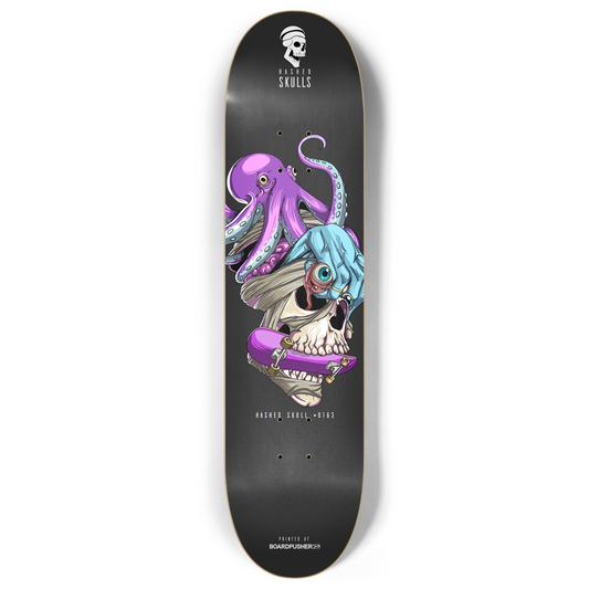 8.00in Hashed Skull #0163 Skateboard Deck