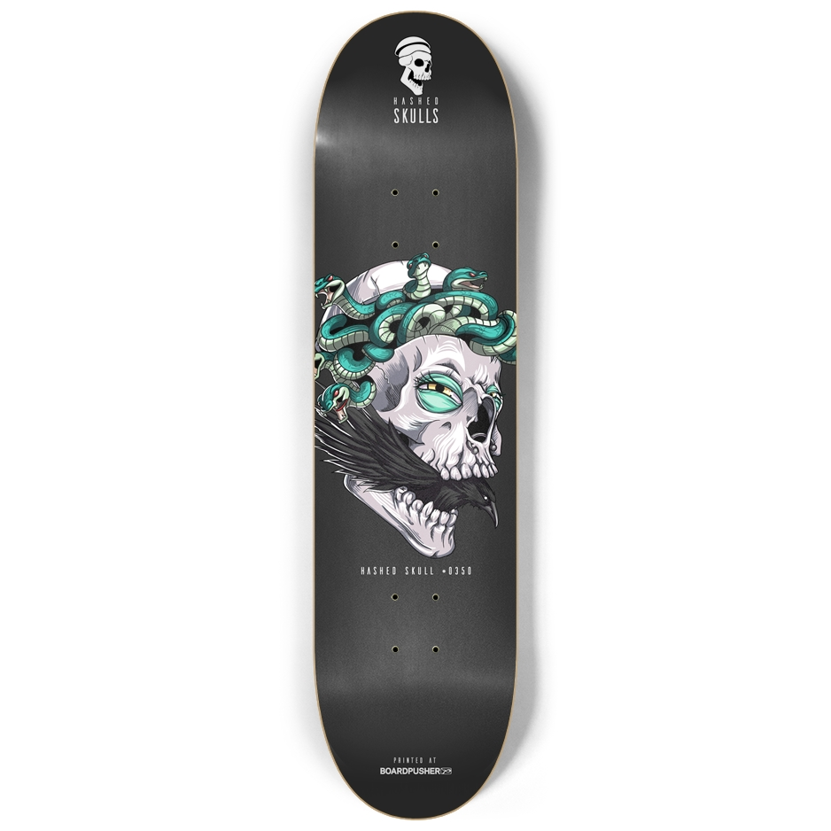 8.25in Hashed Skull #0350 Skateboard Deck