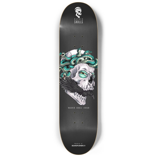 8.25in Hashed Skull #0350 Skateboard Deck