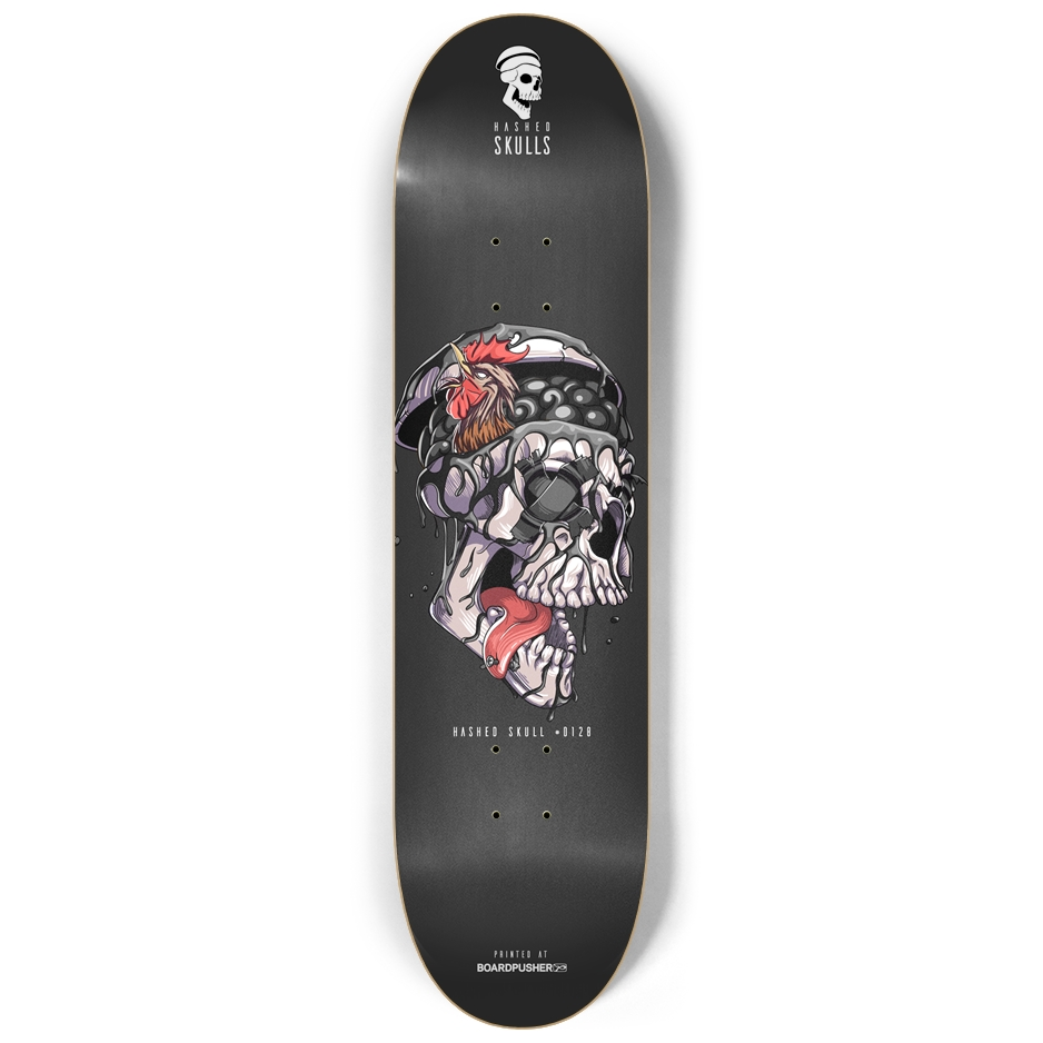 8.25in Hashed Skull #0128 Skateboard Deck