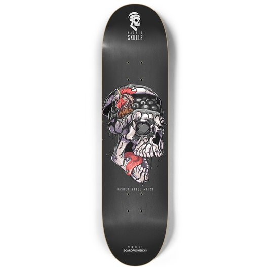 8.25in Hashed Skull #0128 Skateboard Deck