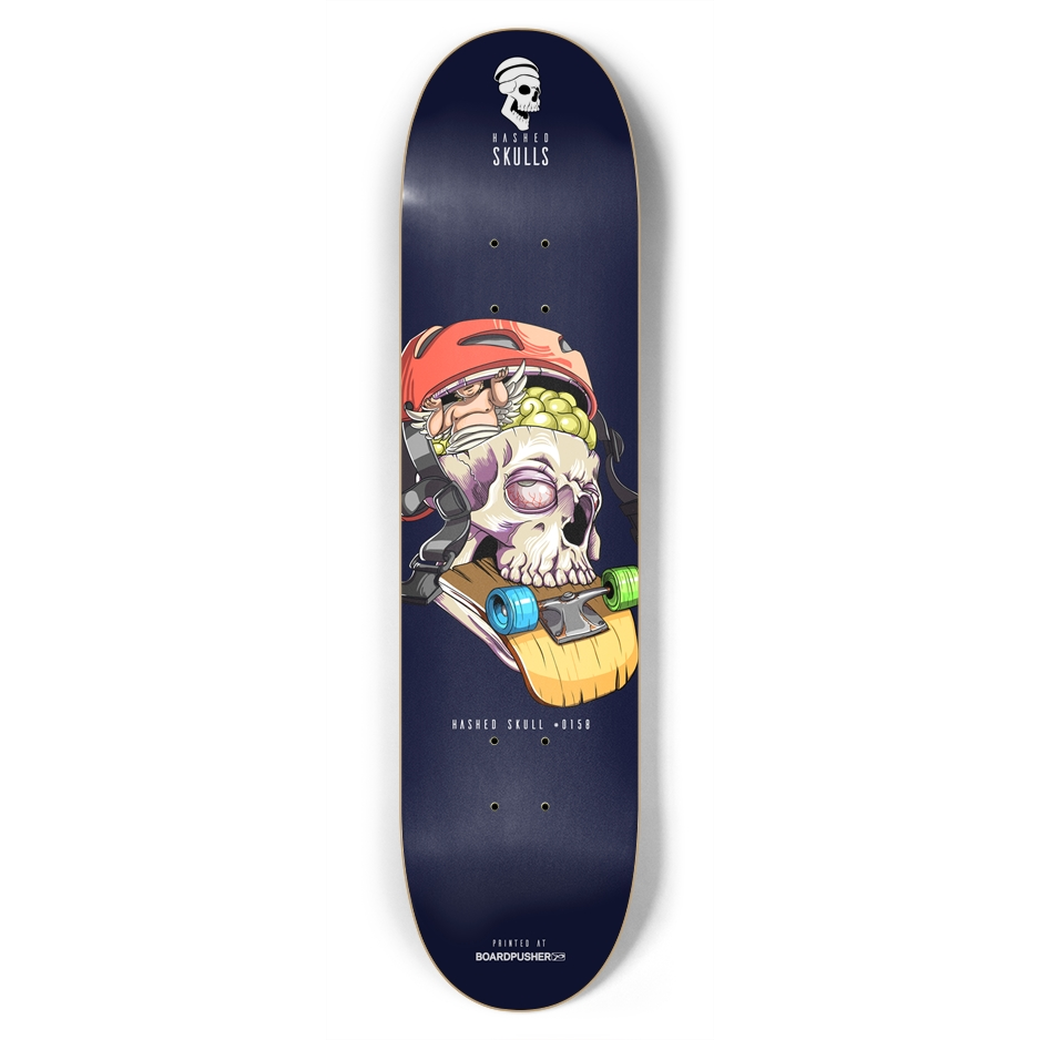 7.75in Hashed Skull #0158 Skateboard Deck