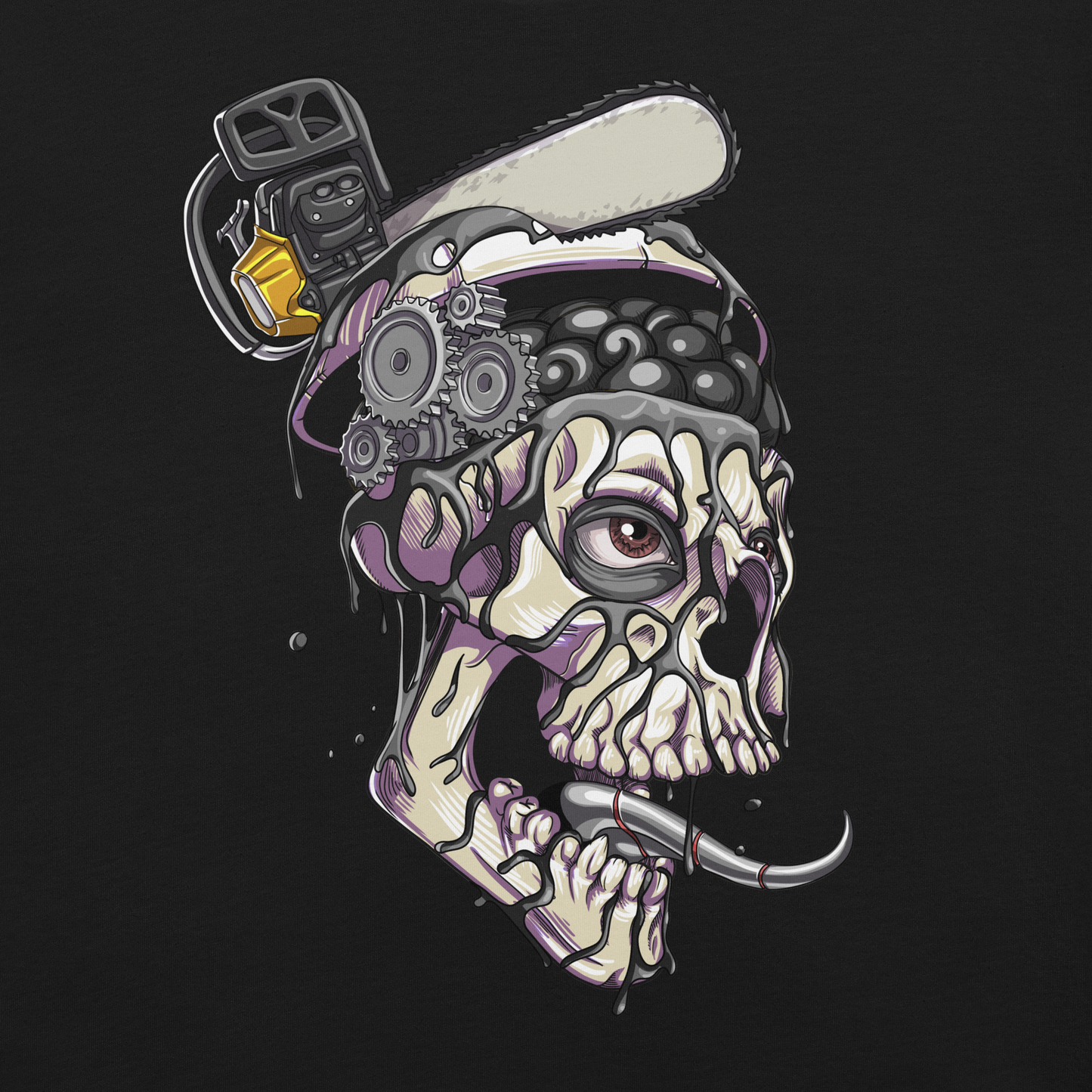 Hashed Skull #0477 Classic Tee - Black